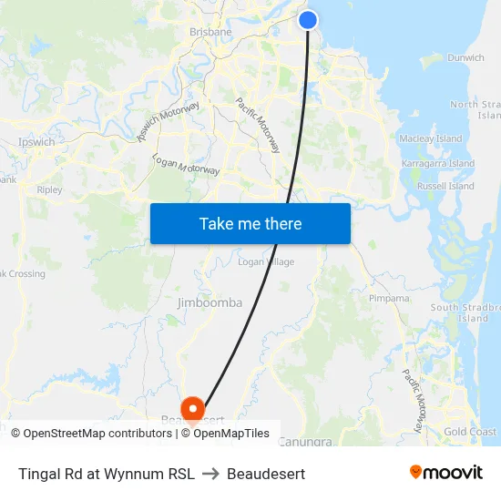 Tingal Rd at Wynnum RSL to Beaudesert map