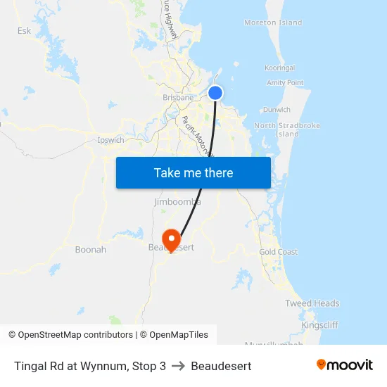 Tingal Rd at Wynnum, Stop 3 to Beaudesert map
