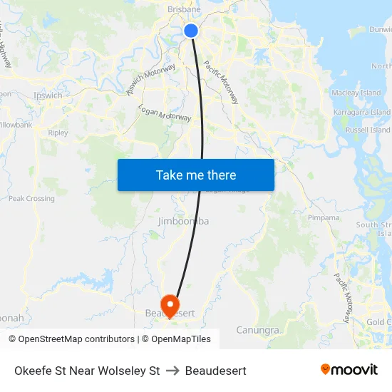 Okeefe St Near Wolseley St to Beaudesert map
