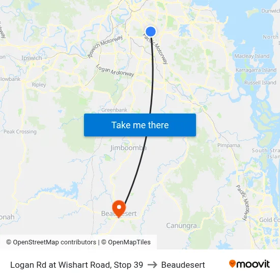 Logan Rd at Wishart Road, Stop 39 to Beaudesert map