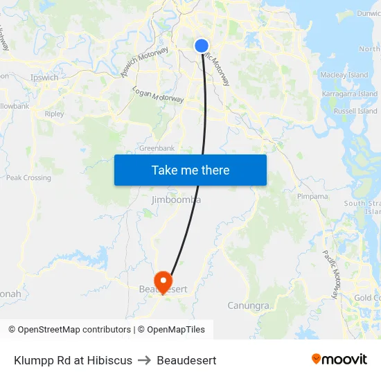 Klumpp Rd at Hibiscus to Beaudesert map