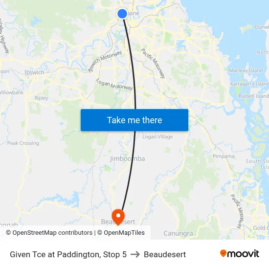 Given Tce at Paddington, Stop 5 to Beaudesert map