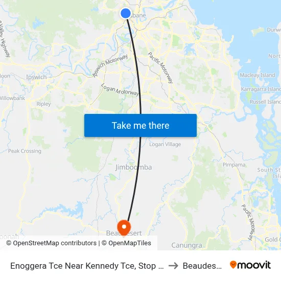 Enoggera Tce Near Kennedy Tce, Stop 10 to Beaudesert map