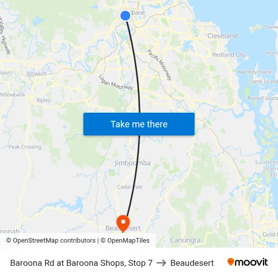Baroona Rd at Baroona Shops, Stop 7 to Beaudesert map