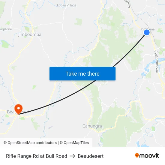 Rifle Range Rd at Bull Road to Beaudesert map