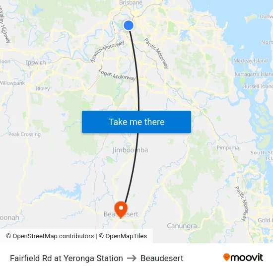 Fairfield Rd at Yeronga Station to Beaudesert map