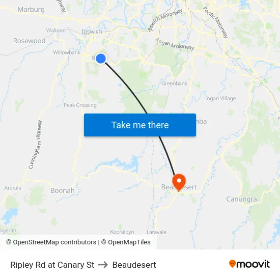 Ripley Rd at Canary St to Beaudesert map