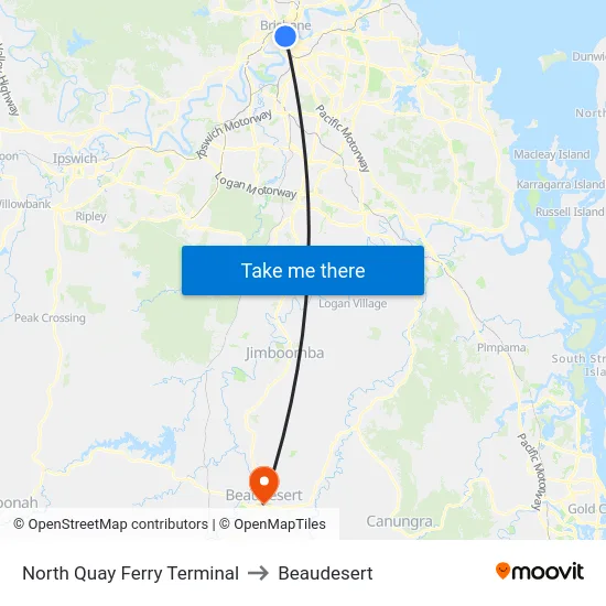 North Quay Ferry Terminal to Beaudesert map