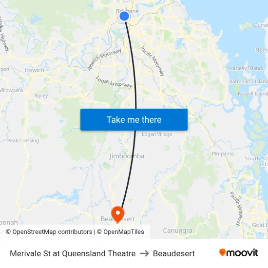 Merivale St at Queensland Theatre to Beaudesert map