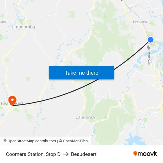 Coomera Station, Stop D to Beaudesert map
