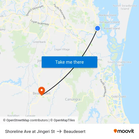 Shoreline Ave at Jingeri St to Beaudesert map