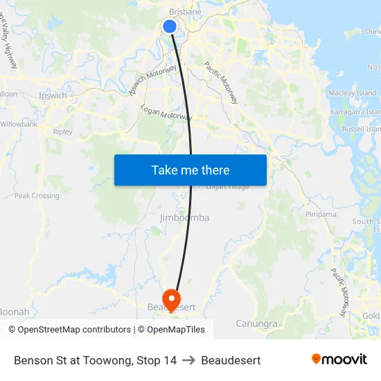 Benson St at Toowong, Stop 14 to Beaudesert map