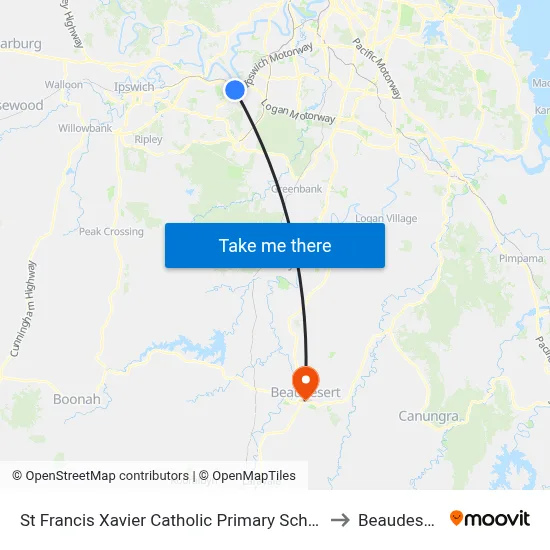 St Francis Xavier Catholic Primary School to Beaudesert map