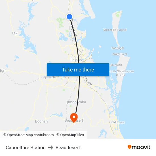 Caboolture Station to Beaudesert map