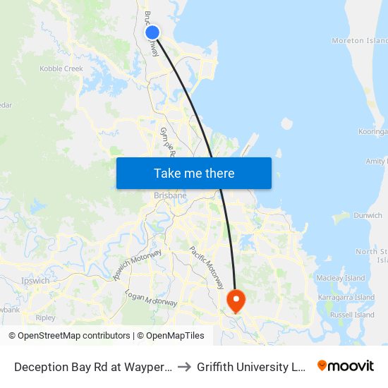 Deception Bay Rd at Wayper Way to Griffith University Logan map