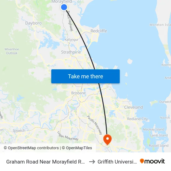 Graham Road Near Morayfield Road Hail 'N' Ride to Griffith University Logan map