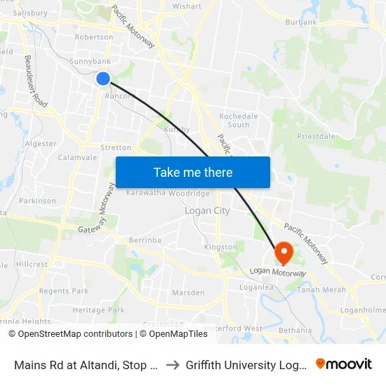 Mains Rd at Altandi, Stop 68 to Griffith University Logan map