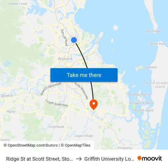 Ridge St at Scott Street, Stop 18 to Griffith University Logan map