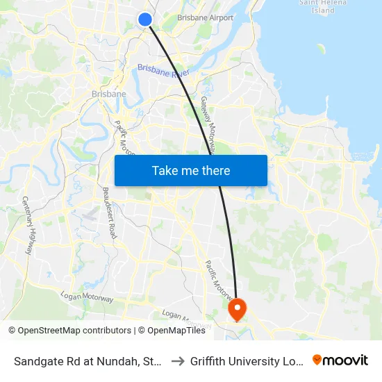 Sandgate Rd at Nundah, Stop 3 to Griffith University Logan map