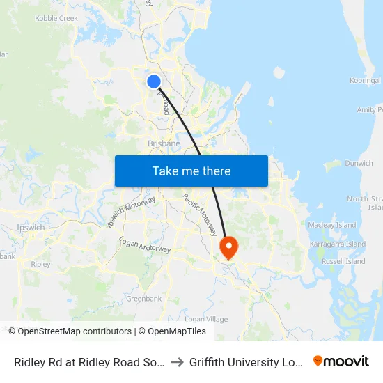 Ridley Rd at Ridley Road South to Griffith University Logan map