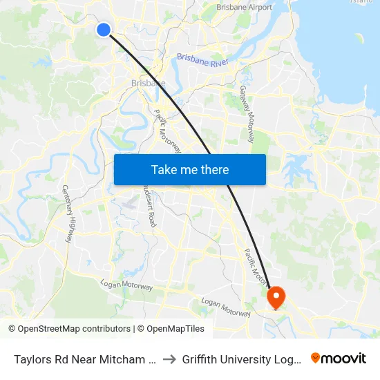 Taylors Rd Near Mitcham St to Griffith University Logan map