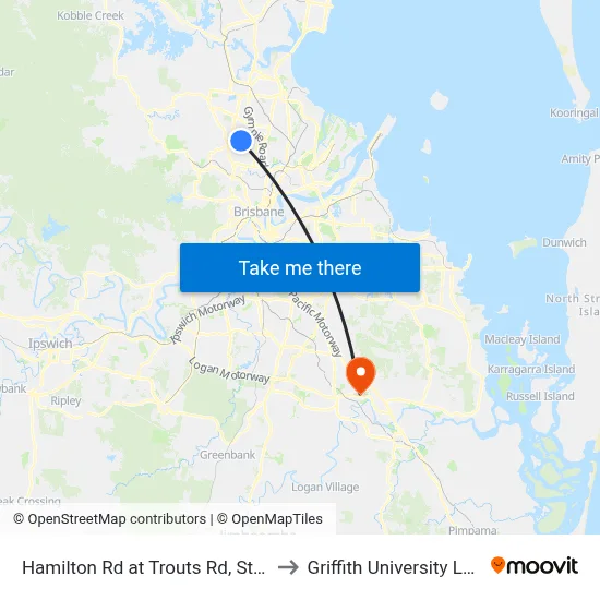 Hamilton Rd at Trouts Rd, Stop 46 to Griffith University Logan map