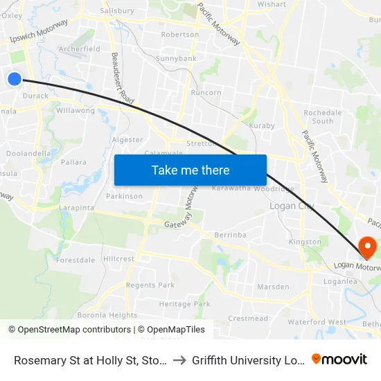 Rosemary St at Holly St, Stop 74 to Griffith University Logan map