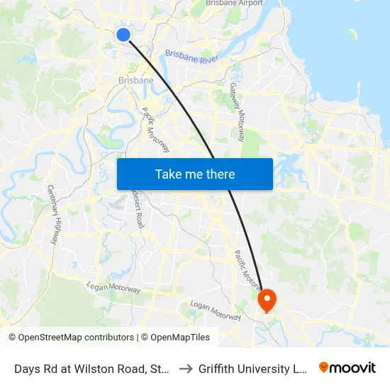 Days Rd at Wilston Road, Stop 1a to Griffith University Logan map