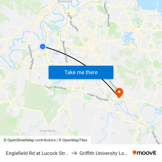 Englefield Rd at Lucock Street to Griffith University Logan map