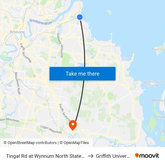 Tingal Rd at Wynnum North State School, Stop 10/5 to Griffith University Logan map