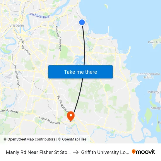 Manly Rd Near Fisher St Stop 70 to Griffith University Logan map