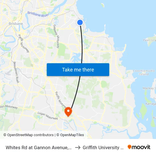 Whites Rd at Gannon Avenue, Stop 72 to Griffith University Logan map