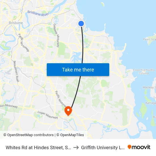 Whites Rd at Hindes Street, Stop 75 to Griffith University Logan map
