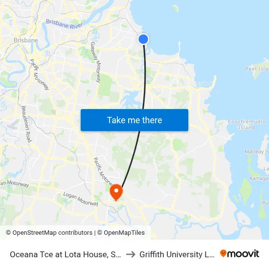Oceana Tce at Lota House, Stop 81 to Griffith University Logan map