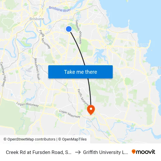 Creek Rd at Fursden Road, Stop 47 to Griffith University Logan map