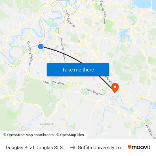 Douglas St at Douglas St South to Griffith University Logan map