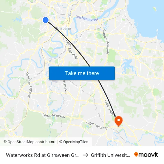 Waterworks Rd at Girraween Grove, Stop 21 to Griffith University Logan map