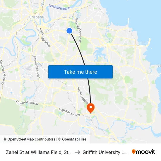 Zahel St at Williams Field, Stop 40 to Griffith University Logan map