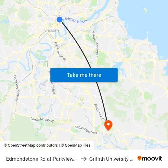 Edmondstone Rd at Parkview, Stop 14 to Griffith University Logan map