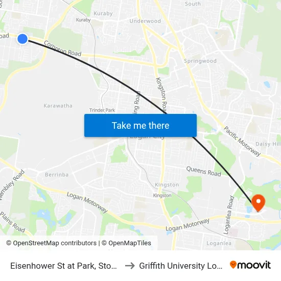 Eisenhower St at Park, Stop 87 to Griffith University Logan map