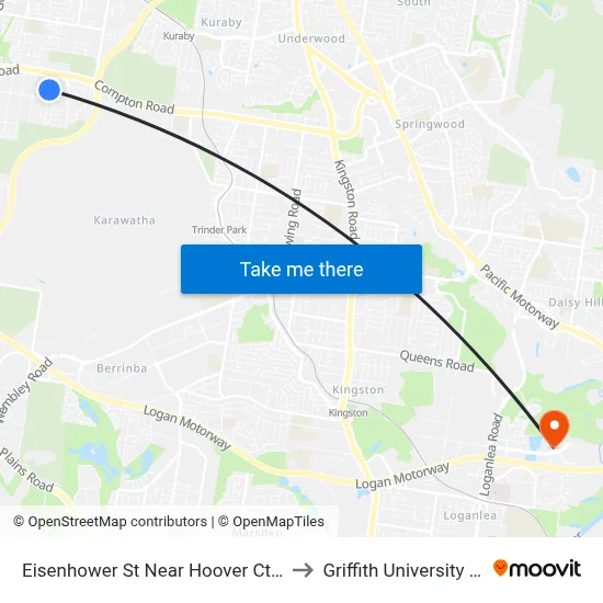 Eisenhower St Near Hoover Ct, Stop 88 to Griffith University Logan map