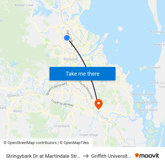 Stringybark Dr at Martindale Street, Stop 47 to Griffith University Logan map