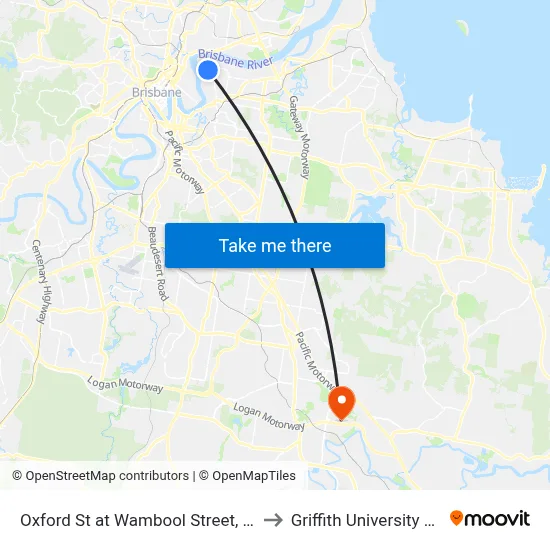 Oxford St at Wambool Street, Stop 31 to Griffith University Logan map