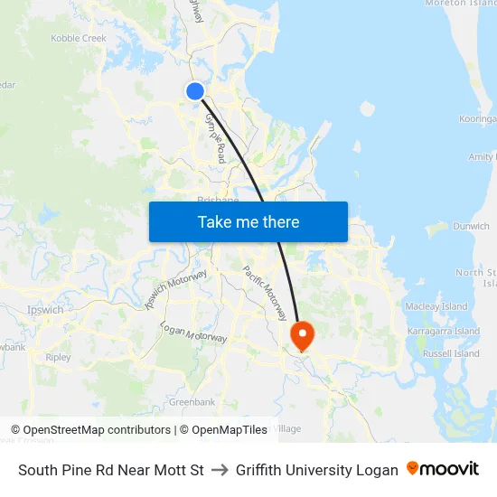 South Pine Rd Near Mott St to Griffith University Logan map