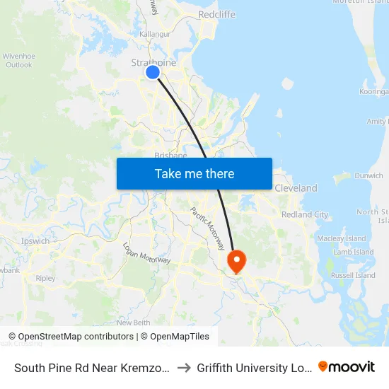 South Pine Rd Near Kremzow Rd to Griffith University Logan map