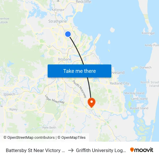 Battersby St Near Victory St to Griffith University Logan map