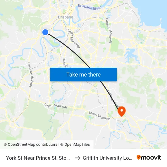 York St Near Prince St, Stop 29 to Griffith University Logan map