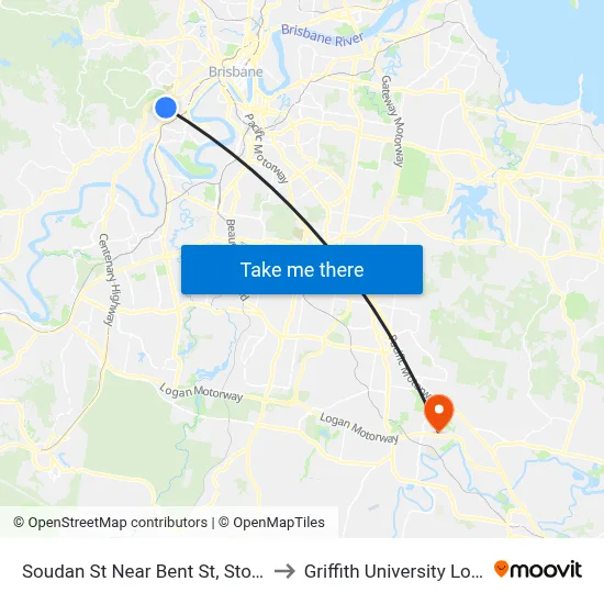 Soudan St Near Bent St, Stop 24 to Griffith University Logan map