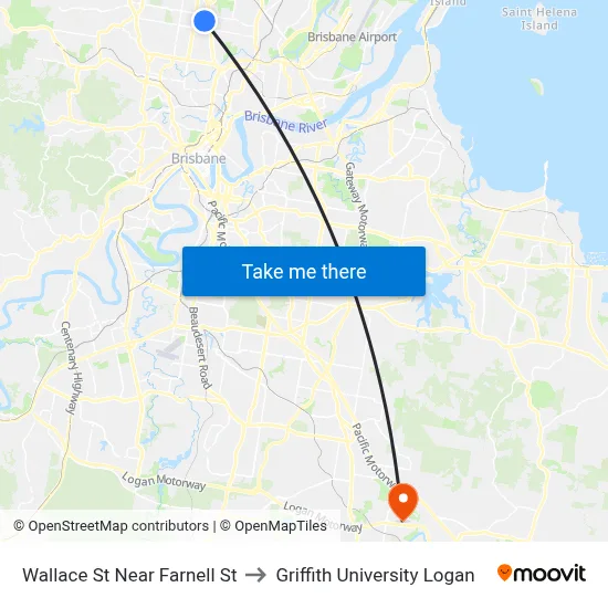 Wallace St Near Farnell St to Griffith University Logan map