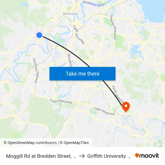 Moggill Rd at Bredden Street, Stop 32 to Griffith University Logan map